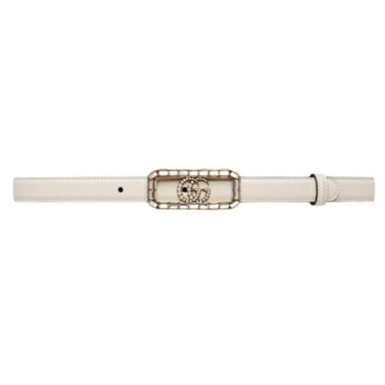 GUCCI THIN BELT WITH CRYSTAL DOUBLE G BUCKLE