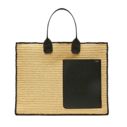 VALEXTRA SOFT TOTE RAFFIA CROCHET MAXI BAG