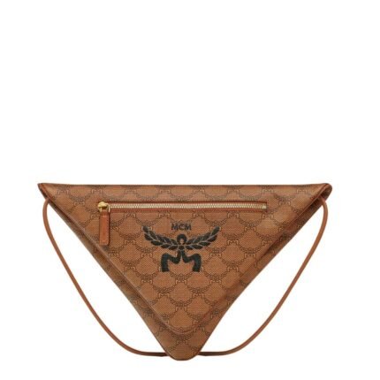 MCM HIMMEL TRIANGLE POUCH IN LAURETOS COGNAC