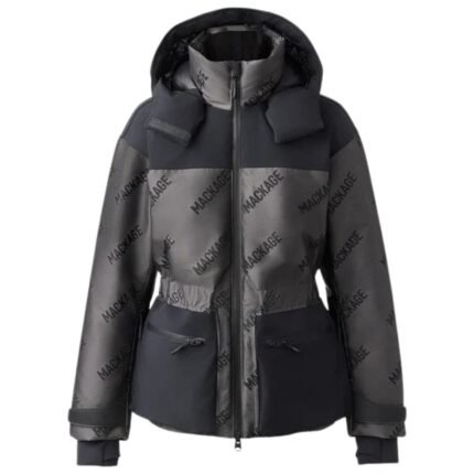 MACKAGE NIXIE-JMG STRETCH DOWN SKI JACKET WITH JACQUARD LOGO PATTERN
