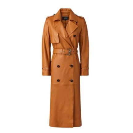 MACKAGE GAEL-Z LEATHER TRENCH COAT WITH BELT