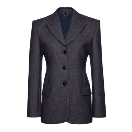 MAGDA BUTRYM LONGLINE FITTED BLAZER IN NAVY