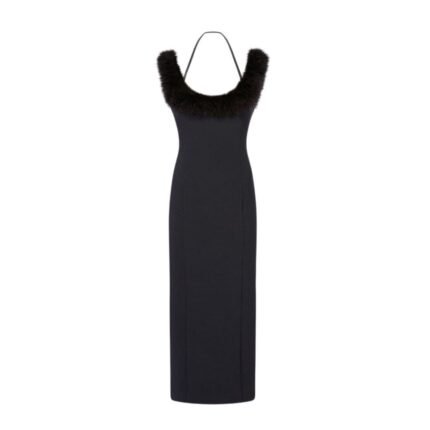 THE ATTICO BLACK MIDI DRESS