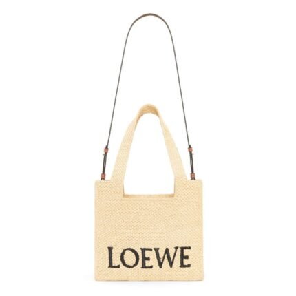 LOEWE FONT TOTE MEDIUM BAG IN RAFFIA