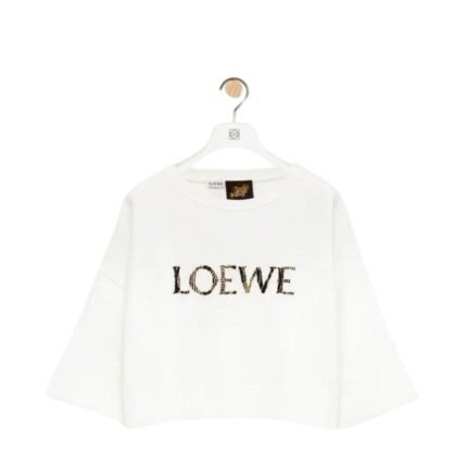 LOEWE CROPPED T SHIRT IN COTTON BLEND