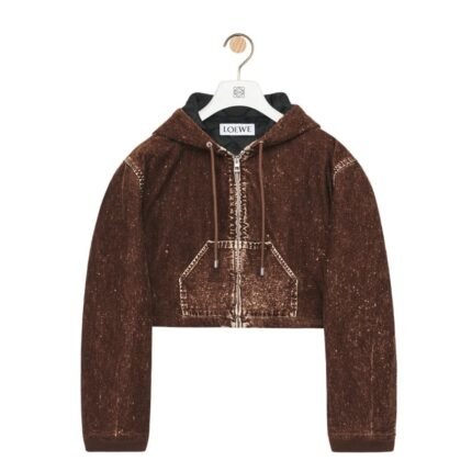 LOEWE DENIM CROPPED HOODED JACKET