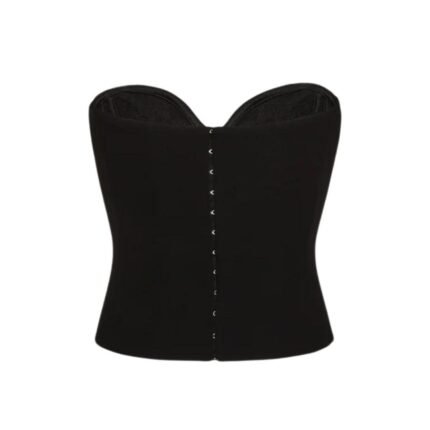 MAGDA BUTRYM DRAPED WOOL CROSET IN BLACK