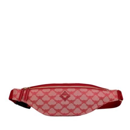MCM HIMMEL BELT BAG IN LAURETOS JACQUARD RED