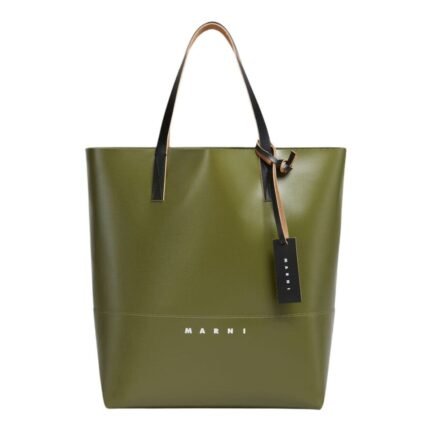 MARNI GREEN OPEN SHOPPER WITH MARNI TAG