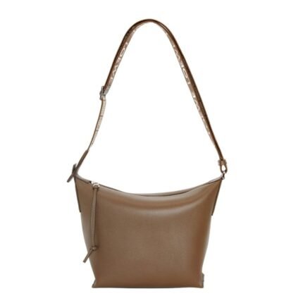 LOEWE SMALL CUBI CROSSBODY BAG IN SUPPLE SMOOTH CALFSKIN AND JACQUARD