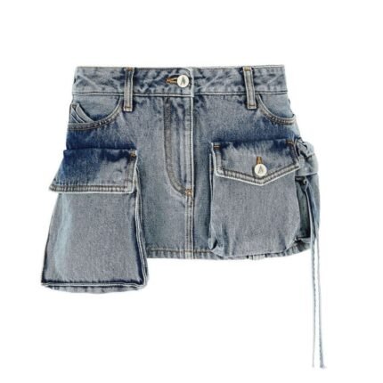 THE ATTICO FAY VINTAGE BLUE MINI SKIRT