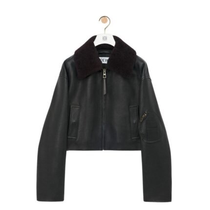LOEWE CROPPED JACKET IN LAMB NAPPA