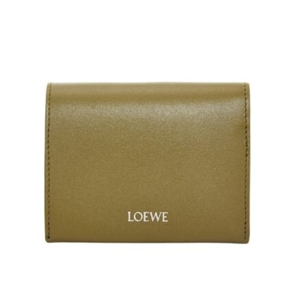 LOEWE TRIFOLD WALLET WITH ZIP IN SHINY CALFSKIN