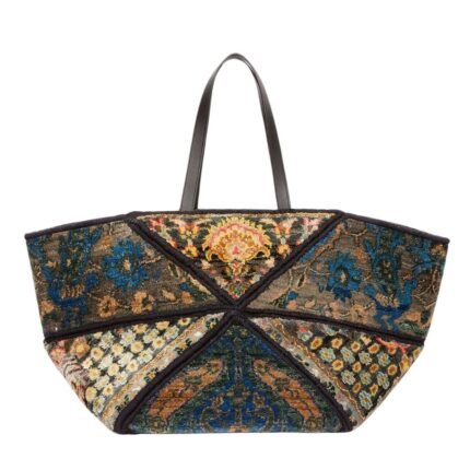 LOEWE XXL CARPET PUZZLE FOLD TOTE IN SILK AND WOOL