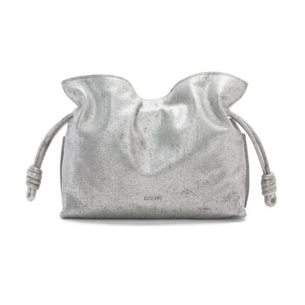 LOEWE MINI FLAMENCO CLUTCH BAG IN METALLIC LAMBSKIN