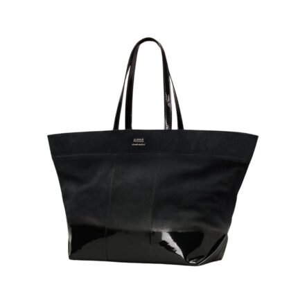 EAST WEST MAXI AMI SHOPPING BAG IN BLACK