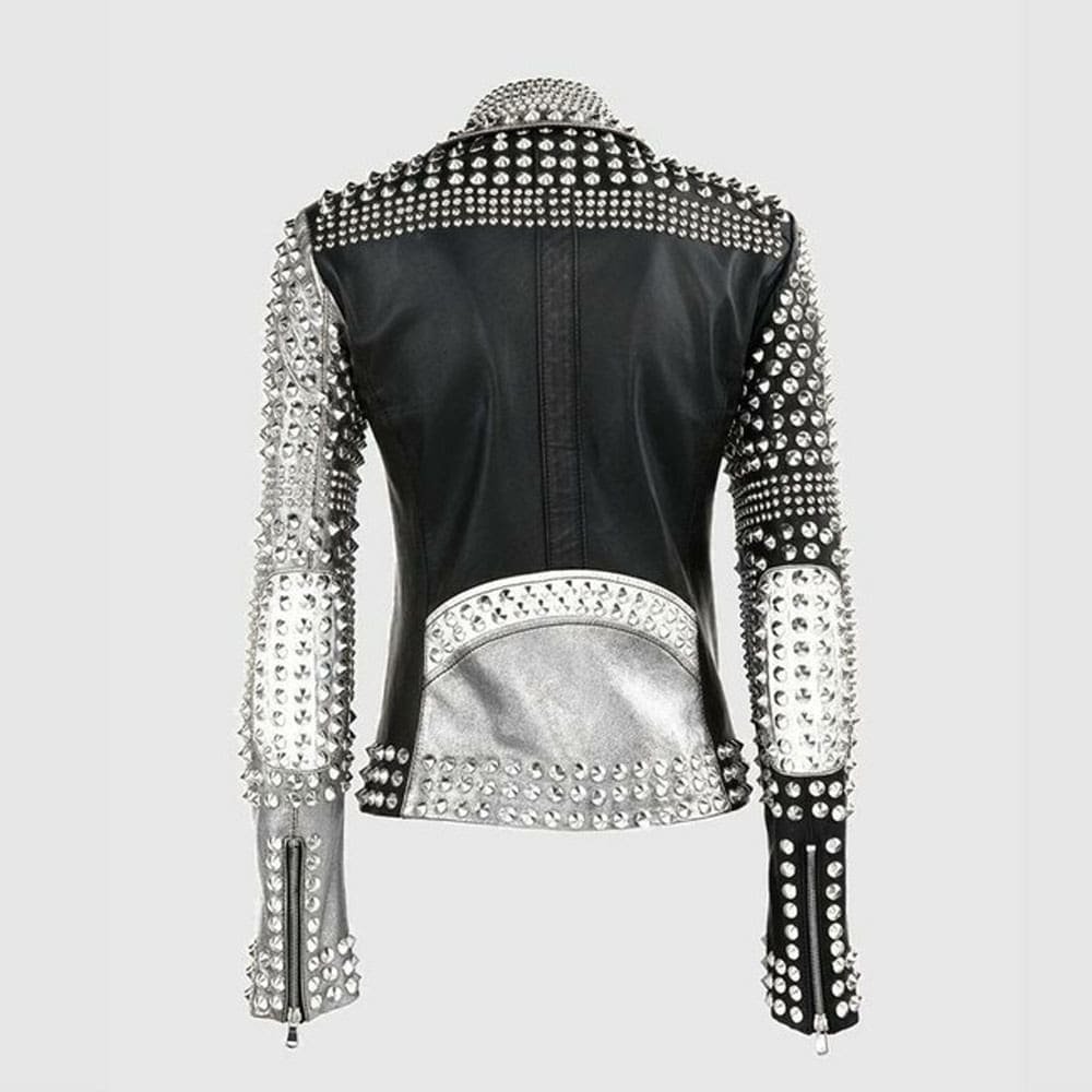 Ladies-Brando-Silver-Black-Cone-Studded-Pure-Leather-Zippered-Gothic-Jacket-back-min.jpg