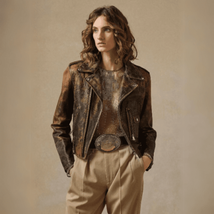 Women Wintage Design Leather Jacket