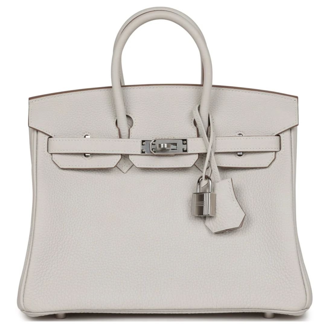 1 HERMÈS BIRKIN 25 GRIS PALE TOGO PALLADIUM HARDWARE