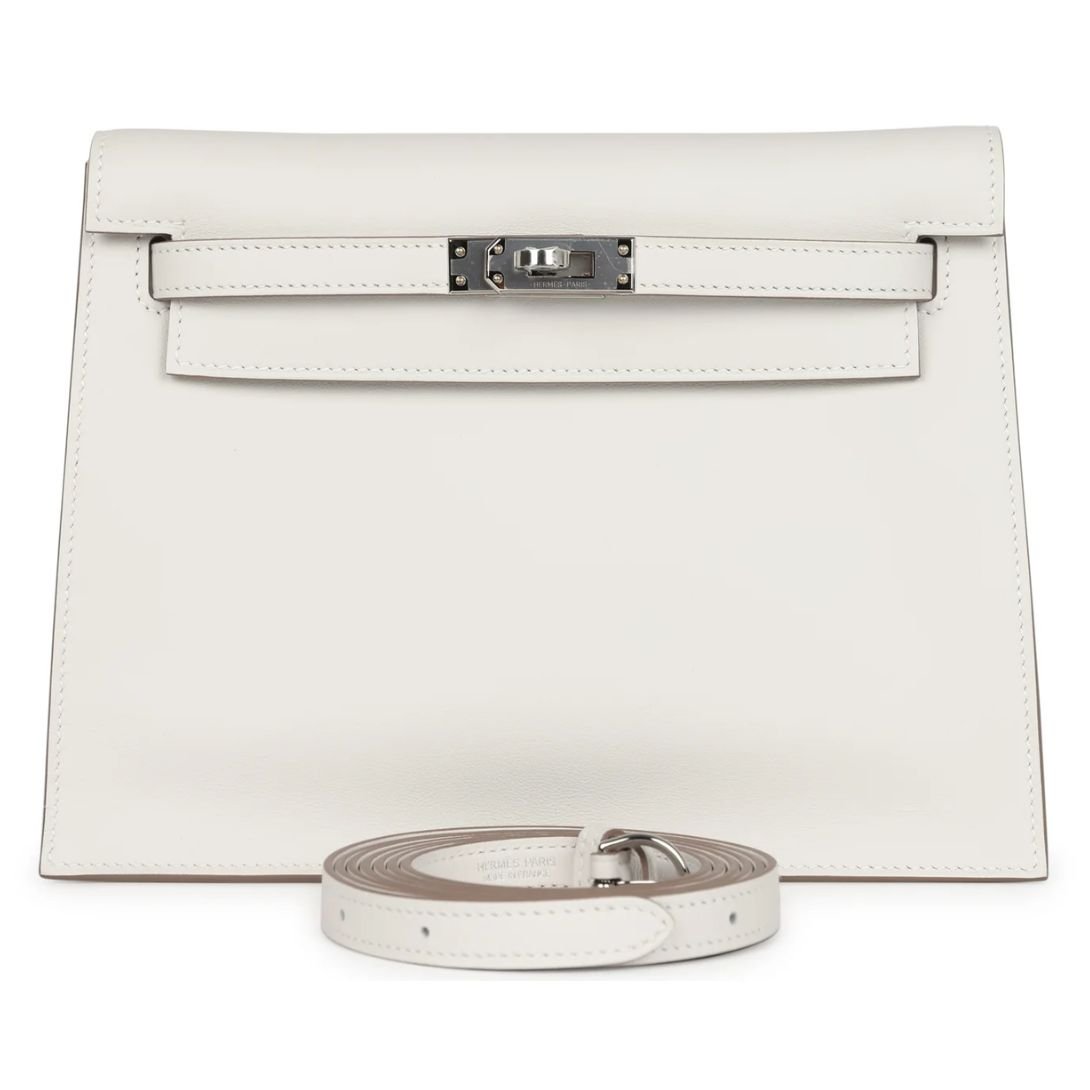 1 HERMÈS KELLY DANSE GRIS PALE SWIFT PALLADIUM HARDWARE