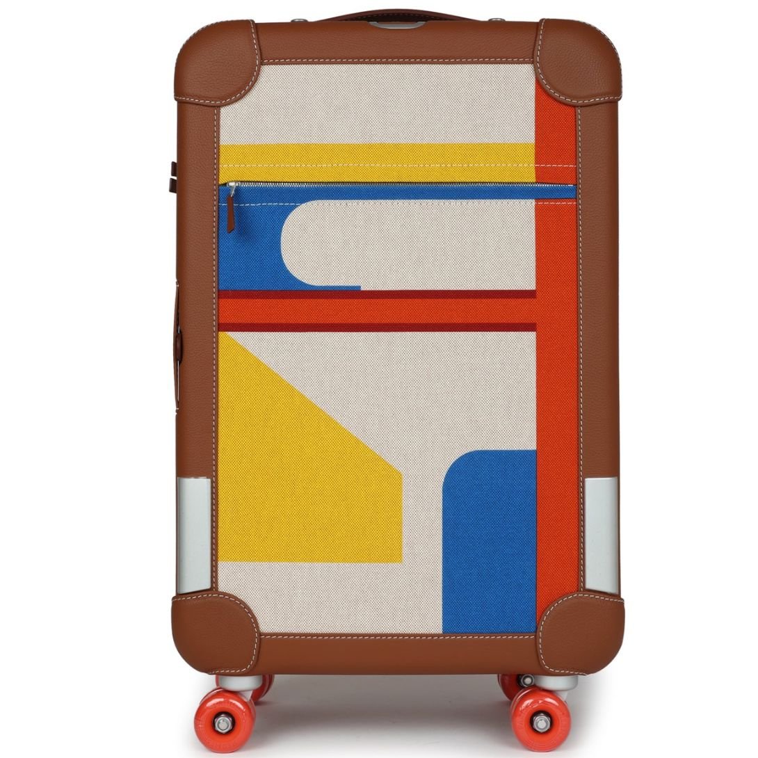 1 HERMÈS RMS CABINE 55 ROLLING SUITCASE MULTICOLOR CANVAS
