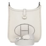 HERMÈS EVELYNE TPM GRIS PALE CLEMENCE PALLADIUM HARDWARE