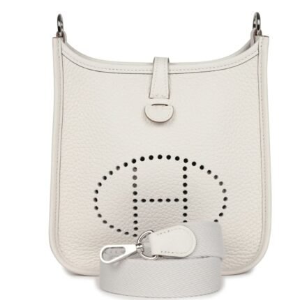 HERMÈS EVELYNE TPM GRIS PALE CLEMENCE PALLADIUM HARDWARE