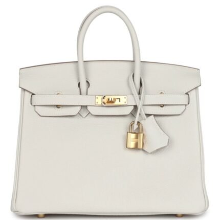 HERMÈS BIRKIN 25 GRIS PALE TOGO GOLD HARDWARE