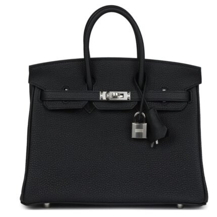 HERMÈS BIRKIN 25 BLACK TOGO PALLADIUM HARDWARE