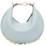 FENDI FENDIGRAPHY MINI LIGHT BLUE LEATHER MINI BAG
