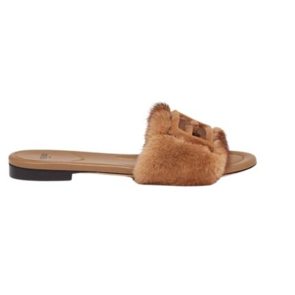 FENDI BAGUETTE MINK SLIDES