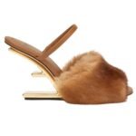 FENDI FIRST MINK HIGH-HEEL SANDALS