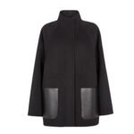 FENDI BLOUSON BLACK WOOL PARKA