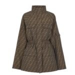 FENDI BLOUSON BROWN FF CANVAS JACKET
