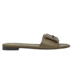 FENDI BAGUETTE LEATHER SLIDES