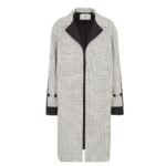 FENDI OVERCOAT WHITE CHECK WOOL CAR COAT