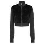 FENDI BLOUSON BLACK FF MINK JACKET