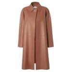 FENDI OVERCOAT TAN-COLORED LEATHER OVERCOAT