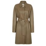 FENDI OVERCOAT GREEN LEATHER OVERCOAT