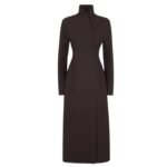 FENDI COAT DARK PURPLE GRAIN DE POUDRE WOOL COAT