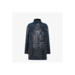 FENDI BLOUSON DARK BLUE SHEEPSKIN JACKET
