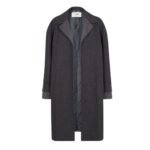 FENDI OVERCOAT GRAY NATTÉ FABRIC CAR COAT