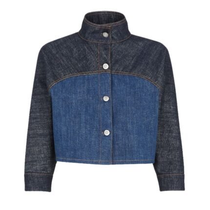 FENDI JACKET BLUE TWO-TONE DENIM JACKET