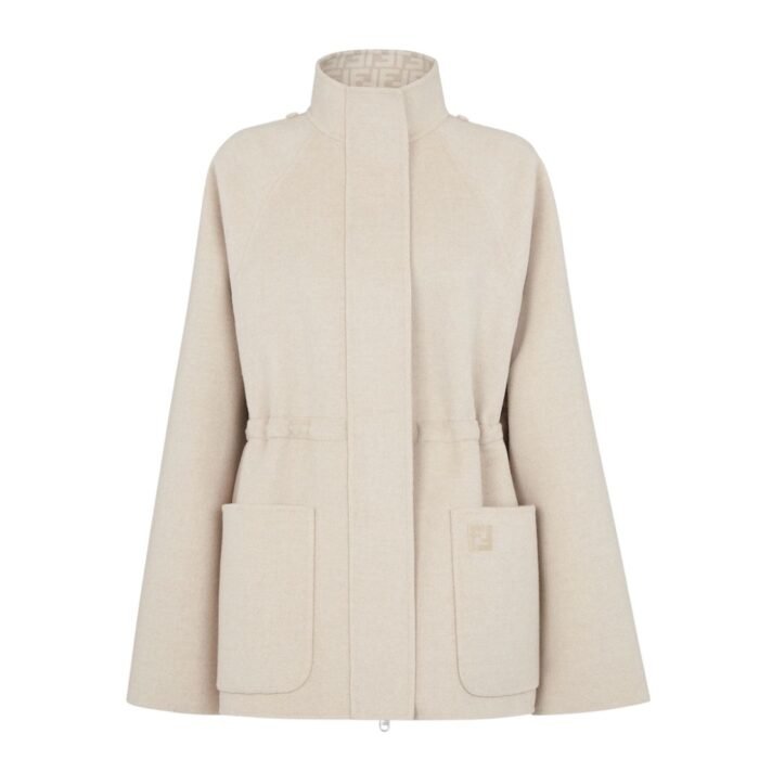 FENDI BLOUSON BEIGE WOOL JACKET