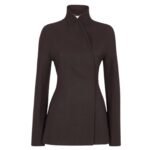 FENDI JACKET DARK PURPLE GRAIN DE POUDRE WOOL JACKET
