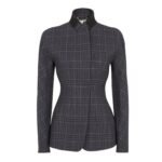 FENDI JACKET GRAY CHECKED WOOL BLAZER