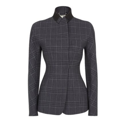 FENDI JACKET GRAY CHECKED WOOL BLAZER