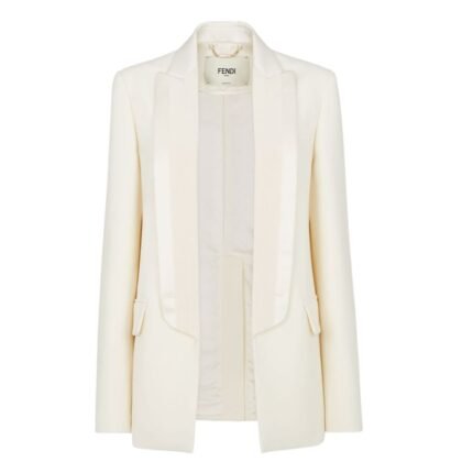 FENDI JACKET WHITE WOOL AND SILK BLAZER