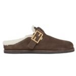 FENDI FEEL SUEDE AND SHEEPSKIN SABOTS