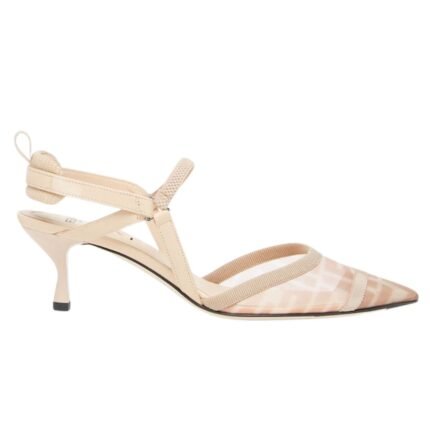 FENDI COLIBRÌ LITE FF MESH MEDIUM HEELED SLINGBACKS